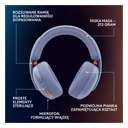 Słuchawki LOGITECH G325 Lightspeed Liliowy Bezprzewodowe, Nauszne