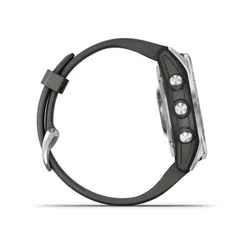 Смарт-часы Garmin FENIX 7S серебристый с графитовым силиконовым ремешком