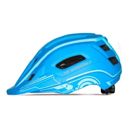 Kask rowerowy WOZINSKY HT-27N Niebieski Full Face dla Dzieci z odkręcaną szczęką i lampką (rozmiar uniwersalny)