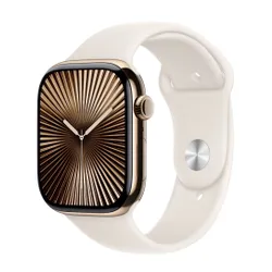 Apple Watch 10 GPS + Cellular 46mm koperta z tytanu (złoty) + pasek sportowy rozmiar S/M (księżycowa poświata) CPO