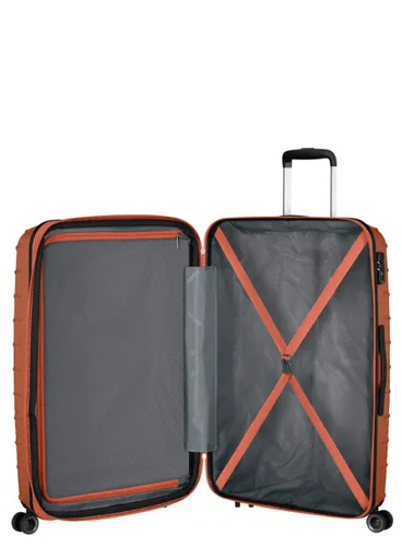 American Tourister SPEEDSTAR-copper orange'ın geniş genişletilebilir valizi