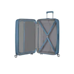 American Tourister Soundbox-stone blue Büyük Genişletilebilir Bavul