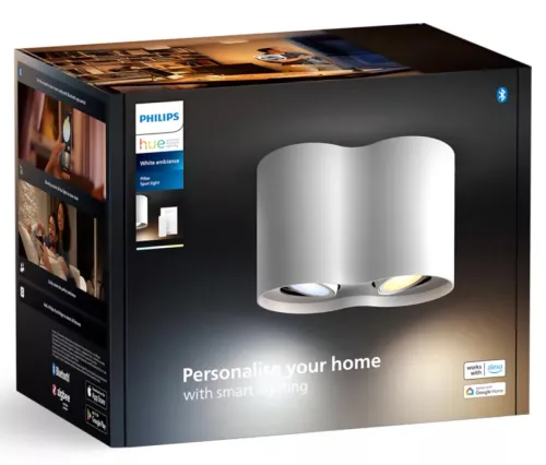 Oświetlenie punktowe Philips Hue White Ambiance Podwójne Pillar Biały