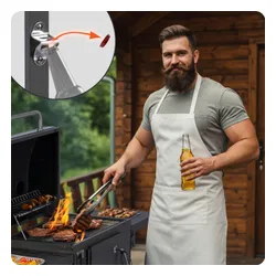 Grill węglowy ogrodowy Berdsen BD-892 żeliwny ruszt z pokrywą popielnik + termometr