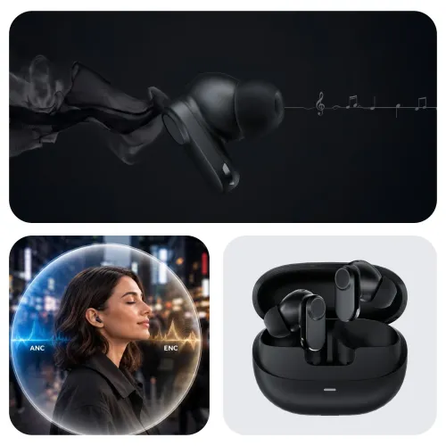 Słuchawki bezprzewodowe 3mk FitPods Dokanałowe Bluetooth 6.0 czarny