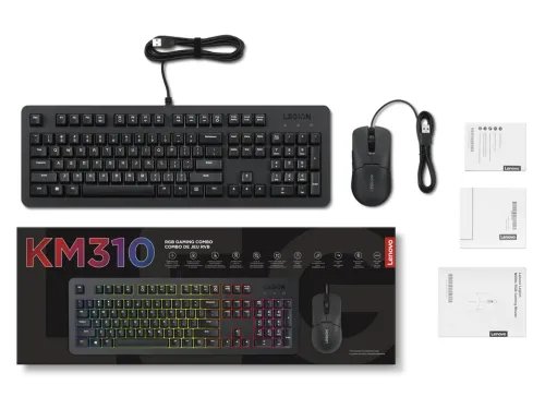 Zestaw Lenovo KM310 RGB Gaming Combo Czarny