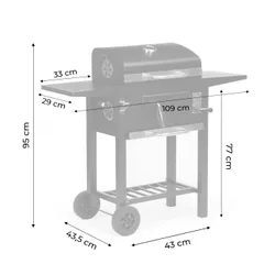 Grill węglowy ogrodowy z pokrywą regulacja rusztu termometr popielnik MultiGarden