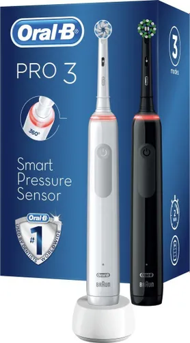 Oral-B Pro 3 3900 Duo Döner Diş Fırçası 2 adet Beyaz / Siyah