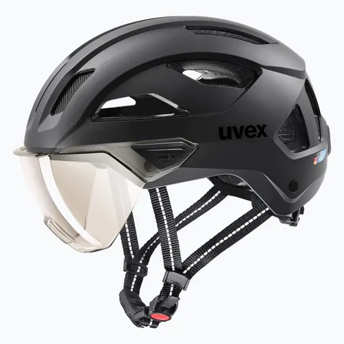 Kask rowerowy UVEX Stride Visor black matt/litemirror silver