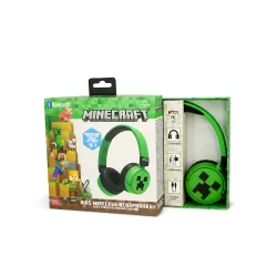 Słuchawki bezprzewodowe z mikrofonem OTL Technologies Minecraft Creeper Kids Wireless Dla Dzieci Nauszne Zielono-czarny