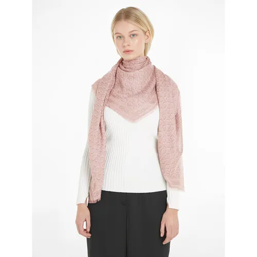 Carouri Calvin Klein monogramă Jacquard eșarfă 130x130 K60k608779 umbra gri PE1