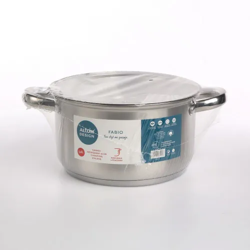Garnek ze stali nierdzewnej z pokrywką FABIO 3,6 l