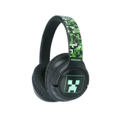Słuchawki bezprzewodowe z mikrofonem OTL Technologies Minecraft Wireless LED Nauszne Zielony