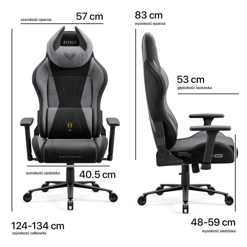 Fotel DIABLO CHAIRS X-Horn 2.0 (L) Czarno-szary