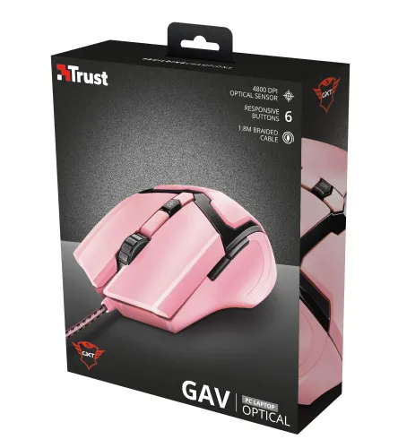 Myszka gamingowa Trust GXT 101P Gav Optical Gaming Mouse Różowy