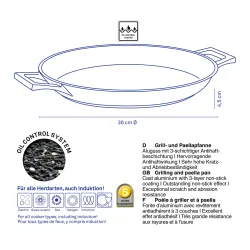 KELA Stella Nova 36 cm czarna - patelnia do paelli nieprzywierająca