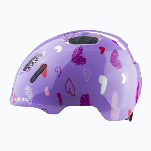 Kask rowerowy dziecięcy Alpina Ximo 2 Jr purple hearts gloss