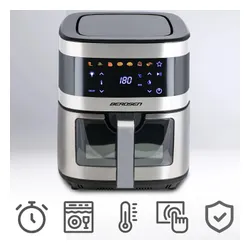 Air Fryer Frytkownica beztłuszczowa BERDSEN BD-656 9.1l 7 gotowych programów Srebrny
