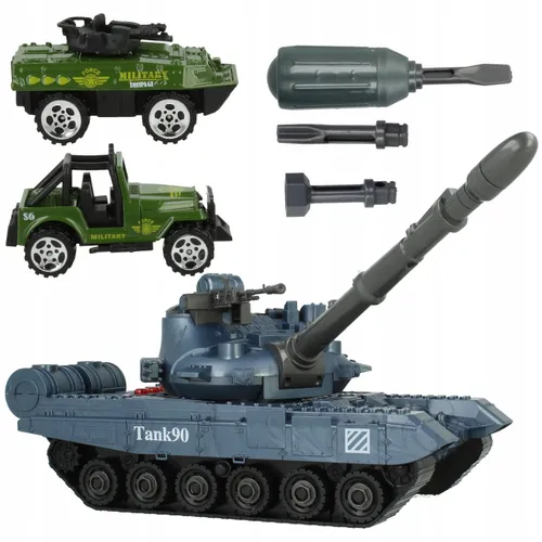 Czołg do skręcania z dźwiękiem LED napędem frykcyjnym I 2 pojazdami militarnymi