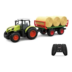 Zdalnie sterowany samochód COIL traktor na pilota z przyczepą i belami słomy