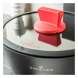 ZWIEGER Obsidian 5,5 l czarny - garnek aluminiowy z pokrywką