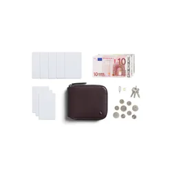 Bellroy leather Zip Wallet RFID - глубокий сливовый
