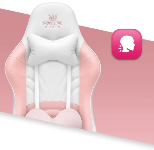 Fotel gamingowy HELL'S CHAIR Rainbow 2.0 Różowo-Biały