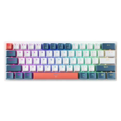 Klawiatura mechaniczna Machenike K500-B61 Gamingowa Przewodowa Red Switch Niebiesko-biała