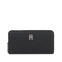 Женский кошелек Tommy Hilfiger Th Emblem Large для AW0AW15275 Black BDS