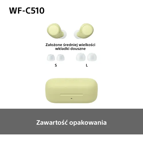 Słuchawki bezprzewodowe Sony WF-C510 Dokanałowe Bluetooth 5.3 Żółty