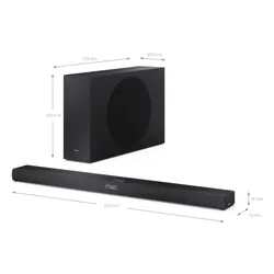 Soundbar SHARP HT-SBW320 Czarny 2.1-kanałowy, Bezprzewodowy Subwoofer, HDMI eARC, Dolby Atmos, Bluetooth, Korektor EQ