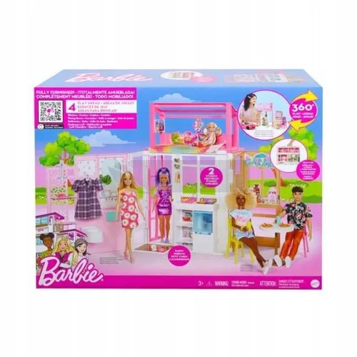 Lalka Barbie kompaktowy rozkładany domek HCD47