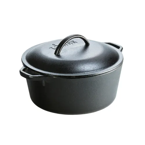 LODGE Dutch Oven 4,7 l czarny - garnek żeliwny z pokrywką