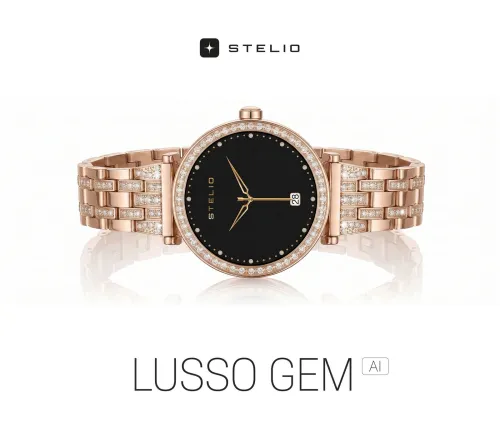 Smartwatch STELIO Lusso Gem AI 38mm Złoty + Bransoletka YES