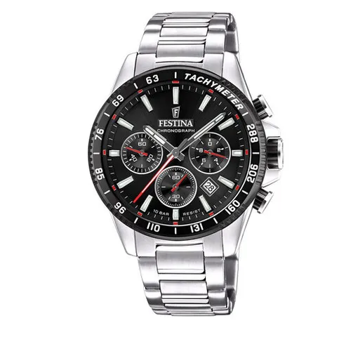 Festina Zamansız Kronograf Saatler F20560 / 6 Gümüş / Siyah