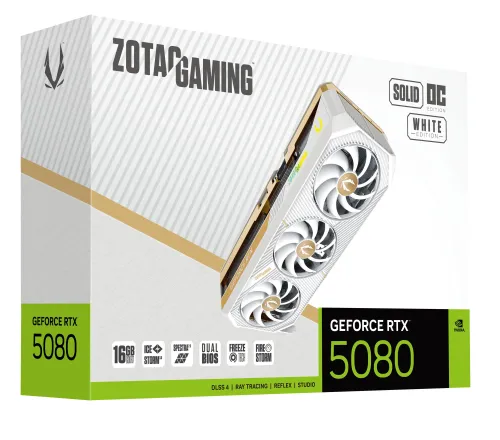 Karta graficzna Zotac Gaming GeForce RTX 5080 SOLID OC White Edition 16GB GDDR7 256bit DLSS 4