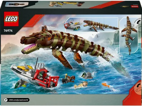 LEGO 76974 Jurassic World Misja na łodzi i model mozazaura