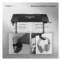 Biurko Diablo Chairs X-Tensio 1100 110cm Regulacja wysokości Czarny