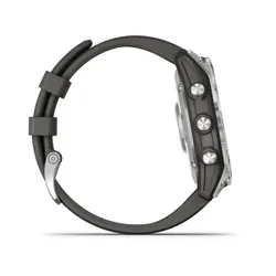 Смарт-часы Garmin FENIX 7 серебристый с графитовым силиконовым ремешком (010-02540-01)