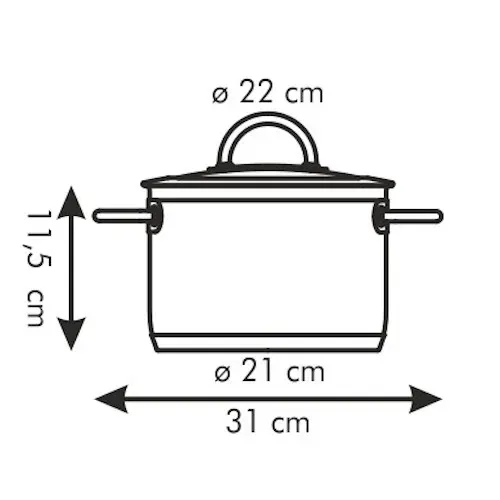 TESCOMA Vision niski 4 l - garnek ze stali nierdzewnej z pokrywką