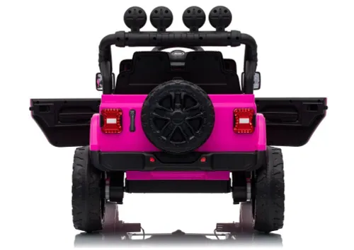 Auto Na Akumulator Jeep Rubicon 2X200W 24V Eva Skóra LED Pilot Radio MP3