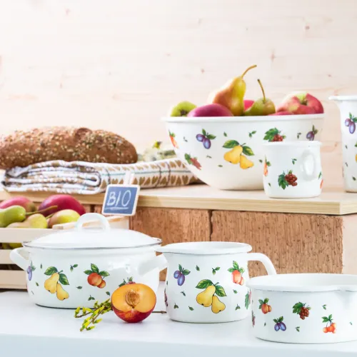 RIESS Country Fruit Garden 0,75 l - rondel emaliowany