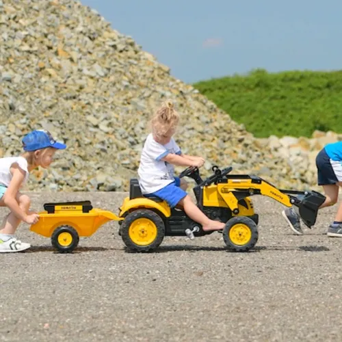 Falk Traktor Na Pedały Koparka Komatsu Z Przyczepą I Łyżką 2-5 Lat