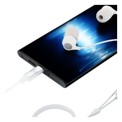 Słuchawki przewodowe 3mk Wired Earphones USB-C Biały