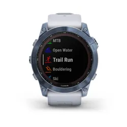 Смарт-часы Garmin FENIX 7X Sapphire Solar титановый синий минерал DLC с белым ремешком (010-02541-15)