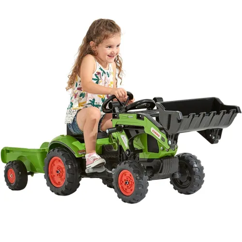 Falk Traktor Na Pedały Z Ładowarką I Przyczepą Claas 2-5 Lat