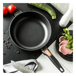 TESCOMA Smartclick 28 cm czarna - patelnia / wok nieprzywierający z odpinaną rączką