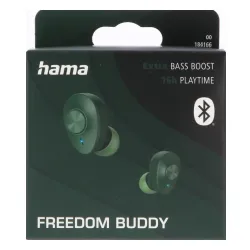 Słuchawki bezprzewodowe Hama Freedom Buddy Dokanałowe Bluetooth 5.3 Zielony