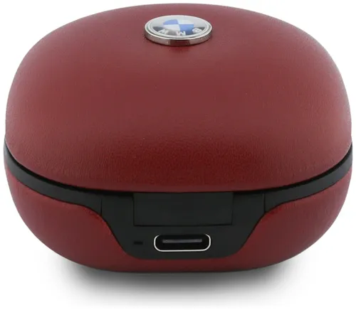 Słuchawki dokanałowe BMW Leather Metal Logo ANC Czerwony