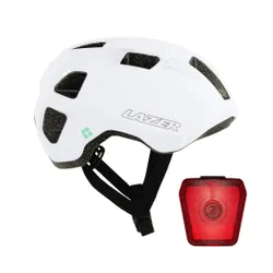 Kask rowerowy LAZER Vandal KinetiCore Biały Miejski (rozmiar M/L) + Lampka rowerowa LAZER LED Gekko Lil'Gekko Lizard PLZ2207888489